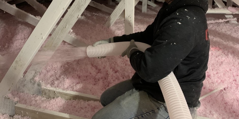 Adding blown-in insulation to attic